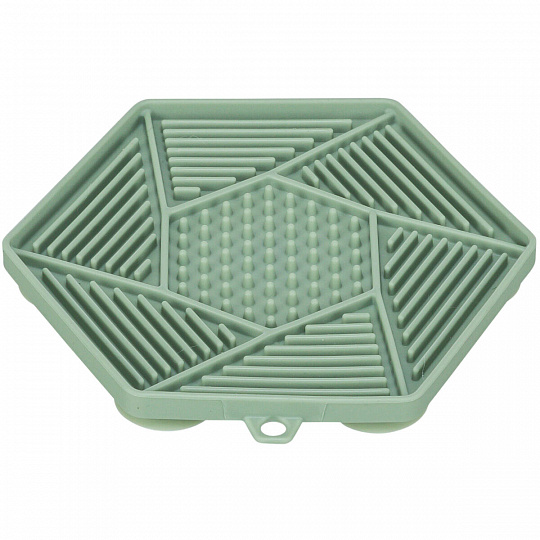 Lick´n´Snack HEXAGON s prísavkami - podložka na pomalé kŕmenie, 17 cm, TPR/plast, zelená Lick´n´Snack HEXAGON s prísavkami - podložka na pomalé kŕmenie, 17 cm, TPR/plast, zelená