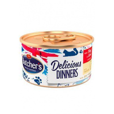 Butcher's Cat Delic.Dinners hovädzie+pečeň konz. 85g