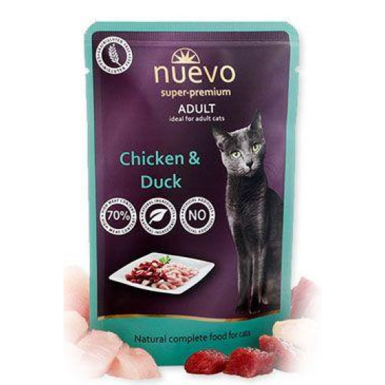 Nuevo mačka kapsička Adult Kuracie a Kačacie 85g