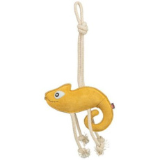 Chamelion - chameleon na laně, 45 cm, hračka pro psy, 100% pravá kůže/lano, žlutá Chamelion - chameleon na laně, 45 cm, hračka pro psy, 100% pravá kůže/lano, žlutá
