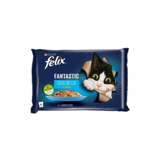 Nestlé FELIX Fantastic cat Multipack výber z rýb želé kapsička 4x85 g