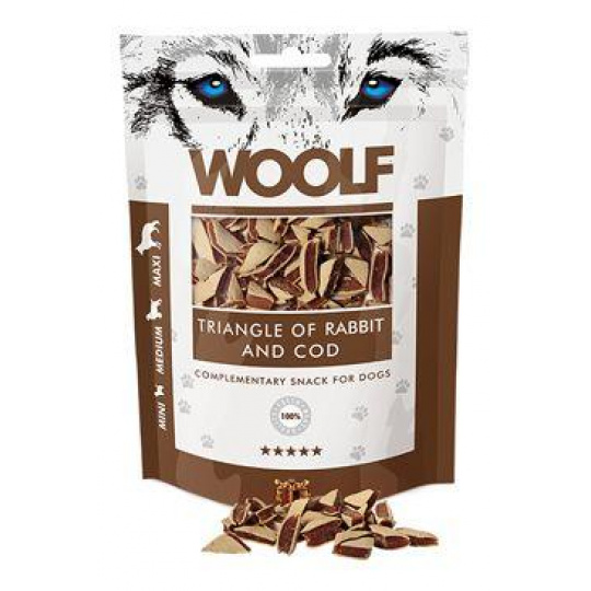 WOOLF Classic pôch. Trojuholník z králika a tresky 100g