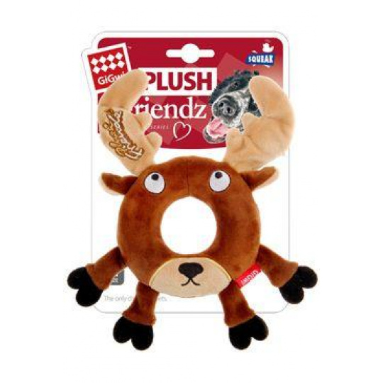 Hračka pes GiGwi Plush Friendz sob s krúžkom