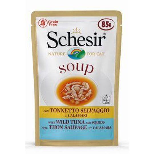 Schesir Cat kapsa Adult Soup tuňák/oliheň 85g