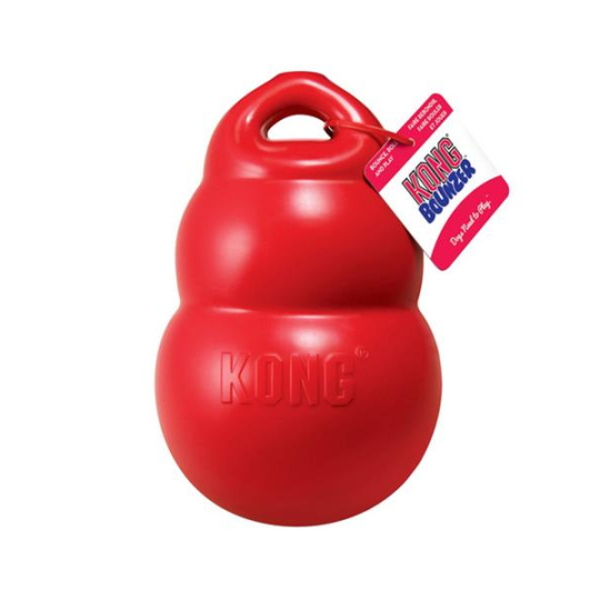 Hračka Kong Dog Bounzer Granát s úchytom, aportovacia, červená, guma, L