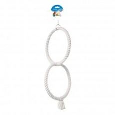 Hračka DUVO+ Hojdačka pre papagáje - 2 kruhy, 50 cm, biela Hračka DUVO+ Hojdačka pre papagáje - 2 kruhy, 50 cm, biela