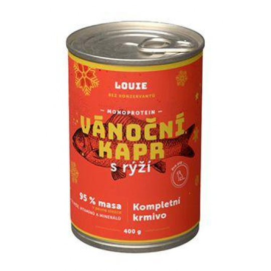 Louie Dog konz. Vánoční kapr s rýží 400g Louie Dog konz. Vánoční kapr s rýží 400g