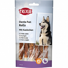 DentaFun žuvacie rolky s králikom 6ks, 12 cm/70 g DentaFun žuvacie rolky s králikom 6ks, 12 cm/70 g