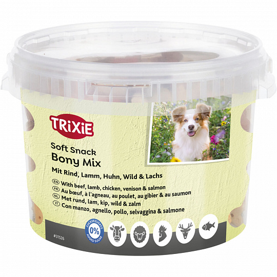 Soft Snack Bony MIX XXL- hovädzie, jahňacie, kuracie, divina, losos 1800 g