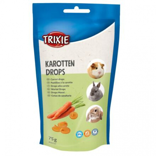 CARROT DROPS - mrkvové dropsy, maškrta pre hlodavce, 75 g