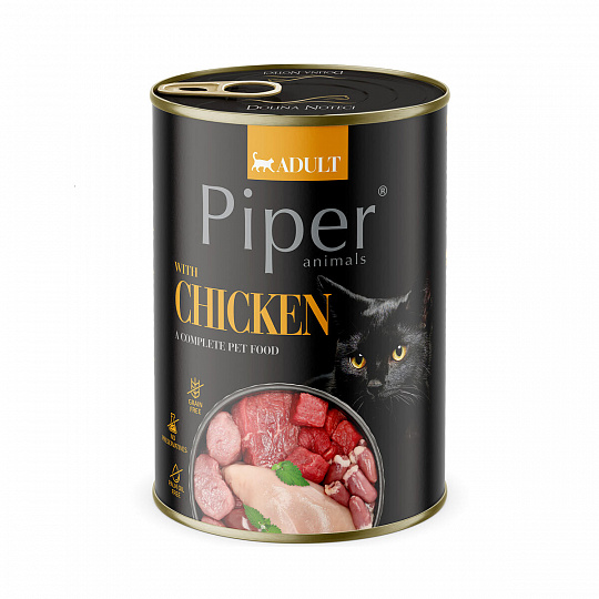 NEW PIPER CAT konzerva pre mačky, s kuracím mäsom 400g NEW PIPER CAT konzerva pre mačky, s kuracím mäsom 400g