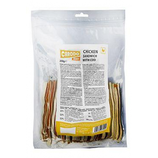CARODO Dog poch. Kuřecí sendvič s treskou 250g CARODO Dog poch. Kuřecí sendvič s treskou 250g