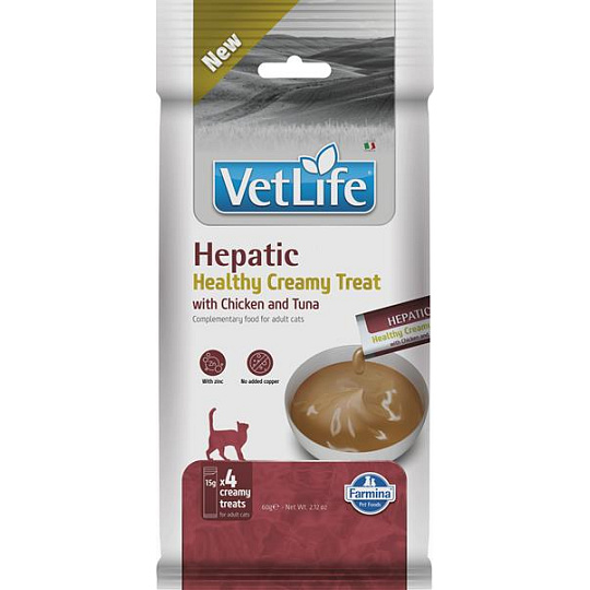 Pamlsok Farmina Creamy Vet Life Cat Hepatic with Chicken & Tuna 60 g Pamlsok Farmina Creamy Vet Life Cat Hepatic with Chicken & Tuna 60 g