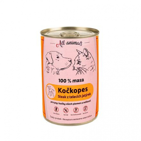 ALL ANIMALS konzerva MAČKOPES teľacie pečienky 400 g