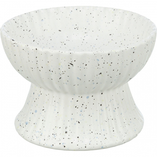 Keramická miska vyvýšená, 0,2 l / 13 cm, biela žíhaná