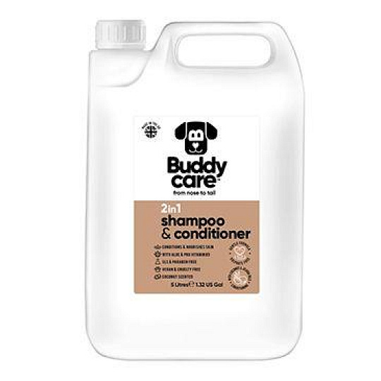 Šampon a kondicionér pro psy Buddycare 2v1 Coconut 5l Šampon a kondicionér pro psy Buddycare 2v1 Coconut 5l