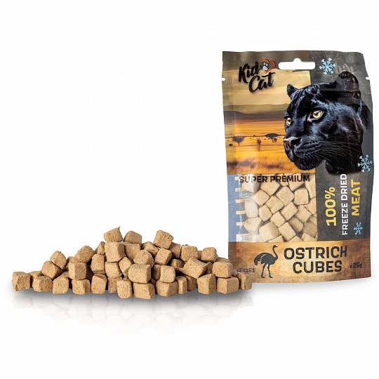 KIDCAT SUPER PREMIUM 100% freeze dried OSTRICH CUBES - pštrosí maso mrazem sušené, 25 g KIDCAT SUPER PREMIUM 100% freeze dried OSTRICH CUBES - pštrosí maso mrazem sušené, 25 g