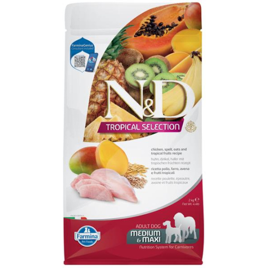 Farmina N&D dog TROPICAL SELECTION (AG) adult medium & maxi, kuracie 2 kg