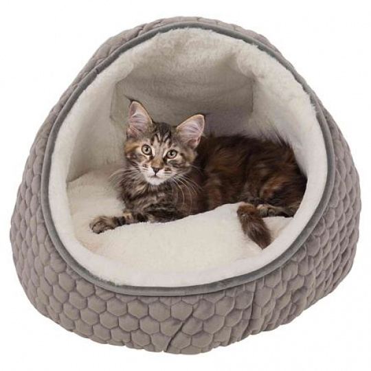 Plyšová jaskyňa Livia 45 x 33 cm tmavosivá/krémová