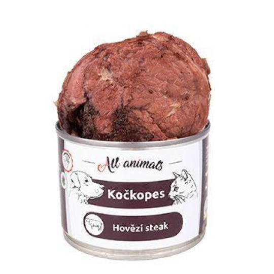 All Animals mačkopes konz. Steak z hovädzieho svalu. 200g