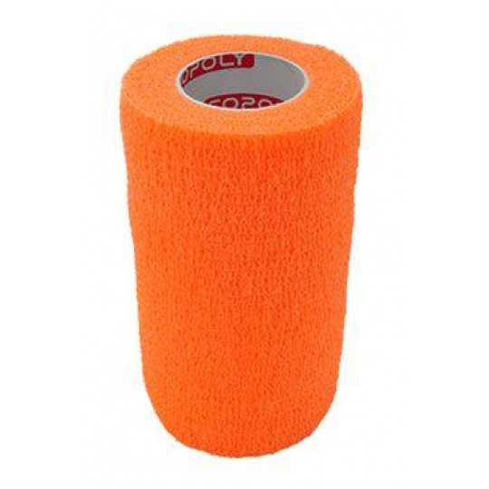 Elastická bandáž. CoPoly 10cm x 4,5m oranžová NEON