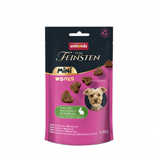 ANIMONDA VF Mini Bites pamlsky - krůta, králík, borůvky 50 g ANIMONDA VF Mini Bites pamlsky - krůta, králík, borůvky 50 g