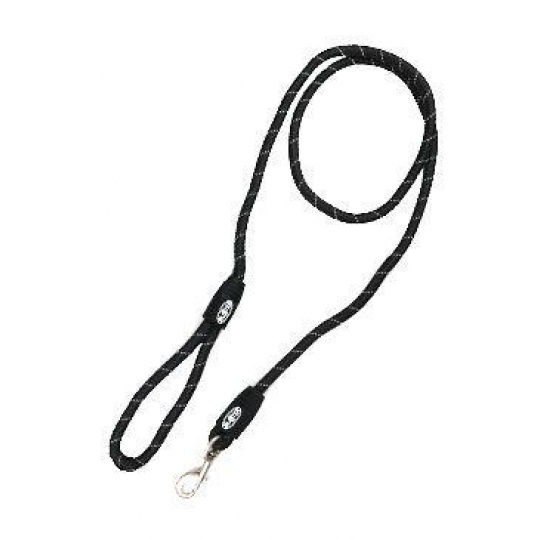 Vodítko BUSTER Reflective lanové 120cm/8mm čierne