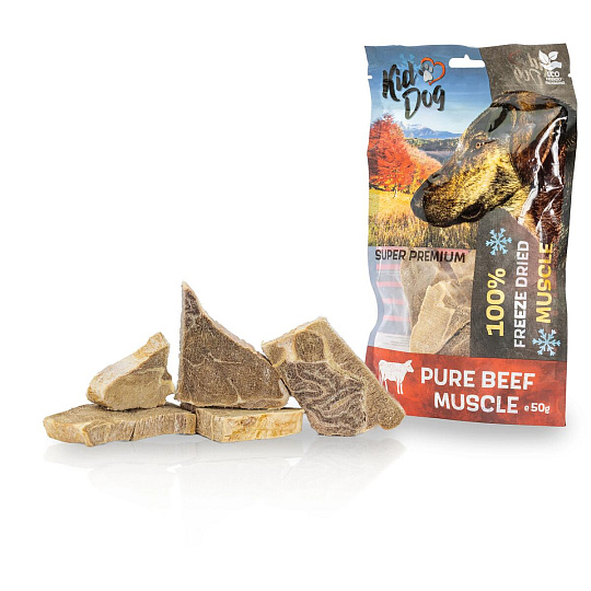 KIDDOG SUPER PREMIUM 100% hovädzie čistá svalovina sušená mrazom 50 g KIDDOG SUPER PREMIUM 100% hovädzie čistá svalovina sušená mrazom 50 g