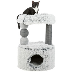 Škrábadlo HARVEY, kukaň, 2 sloupky, odpočívadlo 73cm, dlouhovlasý plyš, šedá Škrábadlo HARVEY, kukaň, 2 sloupky, odpočívadlo 73cm, dlouhovlasý plyš, šedá