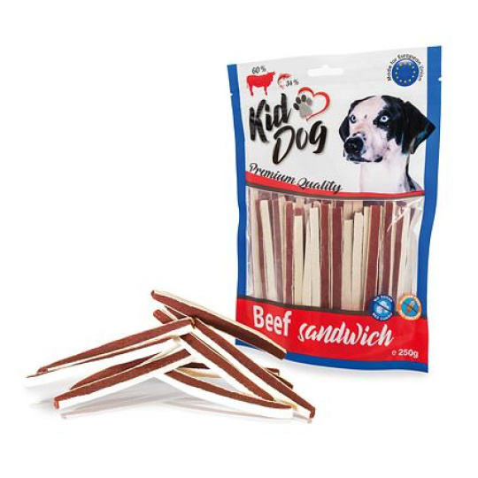 KIDDOG hovězí sendvič s treskou 250 g