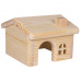 Drevený domček so sedlovou strechou pre myši a škrečky 15x11x15cm