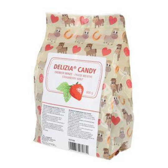 Pochúťka pre kone DELIZIA Candy, jahoda-mäta 600g