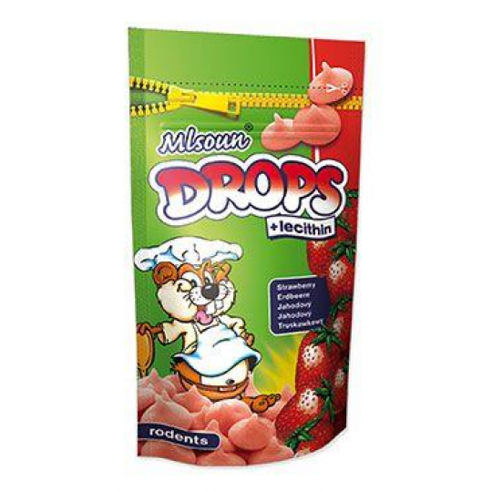 Pochúťka hlodavec Mlsoun jahodové dropsy 75g