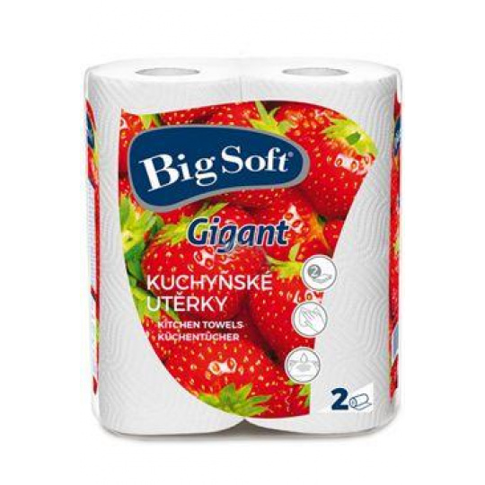 Utierky kuchynské papierové Big Soft Gigant 2-vrstvové 2ks Utierky kuchynské papierové Big Soft Gigant 2-vrstvové 2ks
