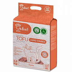 Podstielka pre dlhosrsté mačky Velvet Paw Tofu s broskyňovou esenciou 6 l Podstielka pre dlhosrsté mačky Velvet Paw Tofu s broskyňovou esenciou 6 l