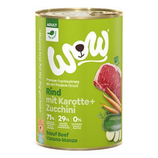 WOW Dog konz. Adult hovädzie s mrkvou 400g WOW Dog konz. Adult hovädzie s mrkvou 400g