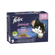 Nestlé FELIX Fantastic cat Multipack junior hovädzie, kura, sardinky, losos v želé kapsička 12x85 g