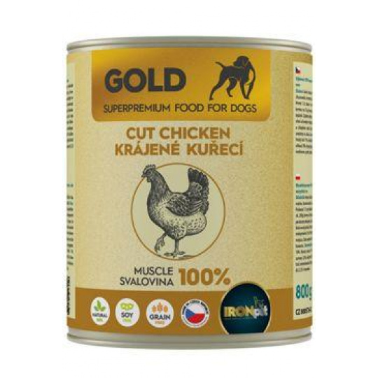 IRONpet Gold Dog konz. Kuracie rezne 800g