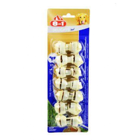 Pochúťka 8in1 Delights Beef Bones XS/7ks Pochúťka 8in1 Delights Beef Bones XS/7ks