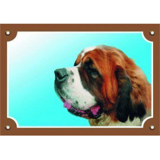 Farebná ceduľka Pozor pes, Bernardín