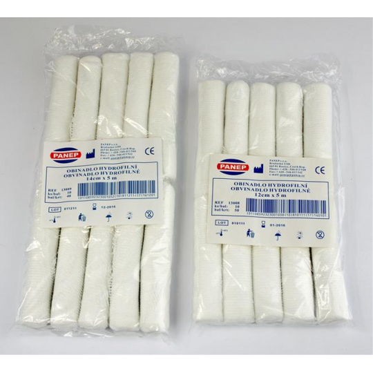 Obväz hydrofilný nesterilný Panep 14 cm x 5 m, 10 ks/bal. Obväz hydrofilný nesterilný Panep 14 cm x 5 m, 10 ks/bal.
