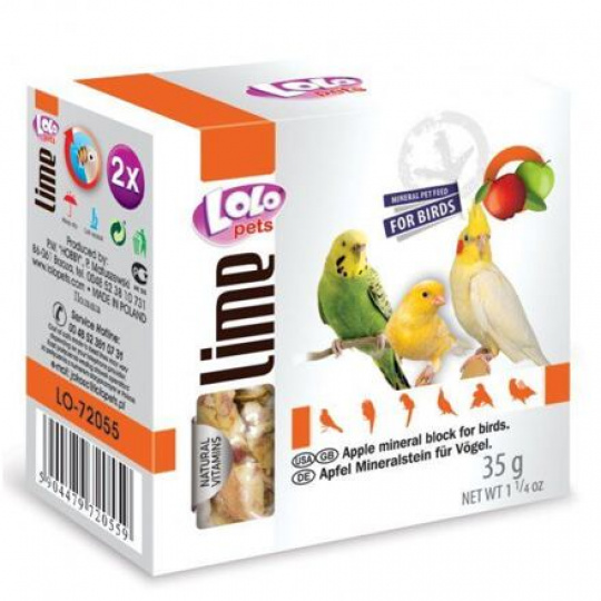 LOLOpets LIME jablkový minerálny kameň pre vtáky 35 g