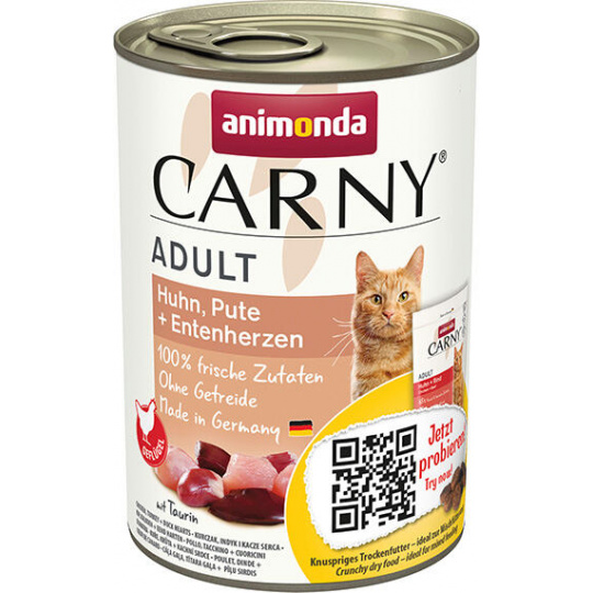 ANIMONDA konzerva CARNY Adult - kuracie, morčacie + kačacie srdce 400g ANIMONDA konzerva CARNY Adult - kuracie, morčacie + kačacie srdce 400g