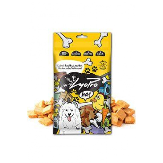 Lyopro Dog pôv. mrazom sušené Kur. kocky s mrkvou 50g