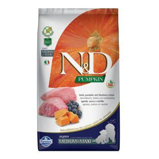 N&D Pumpkin DOG Puppy M/L Lamb & Blueberry 2,5kg