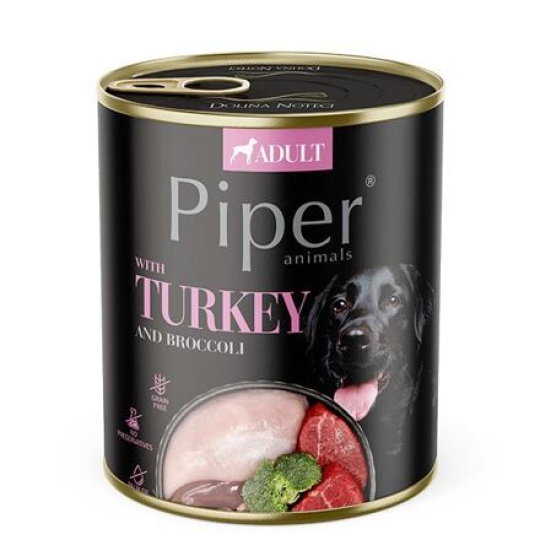 NEW PIPER s krůtou a brokolicí, konzerva pro psy 800 g
