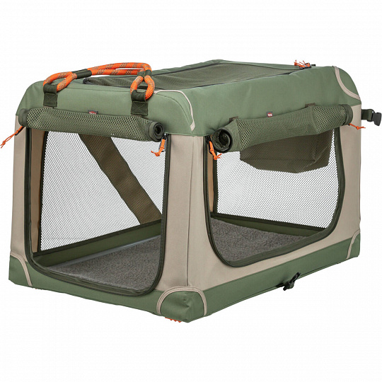 Transportná prepravka COMFY, L: 63.8 x 60.7 x 95.5 cm, olivová/béžová