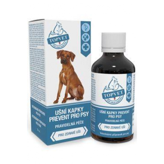 Ušné kvapky Prevent pre psy TOPVET 50ml