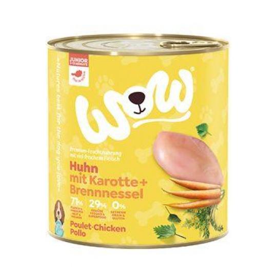 WOW Dog konz. Junior kuracie s mrkvou 800g WOW Dog konz. Junior kuracie s mrkvou 800g