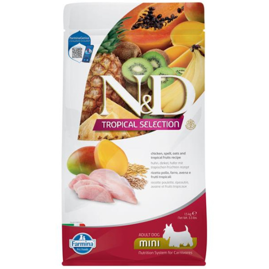 Farmina N&D dog TROPICAL SELECTION (AG) adult mini, kuracie 1,5 kg